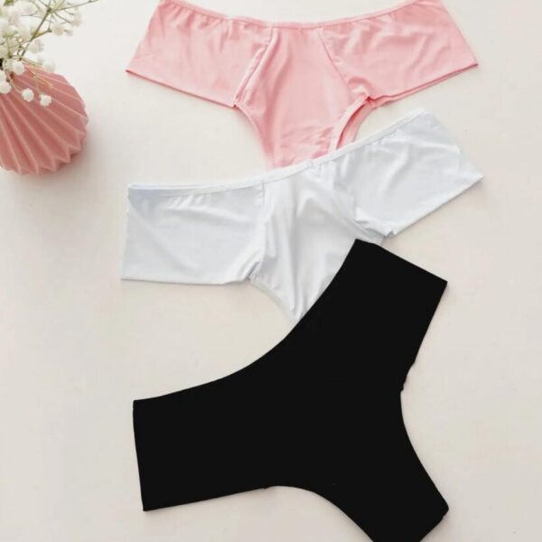 Cueca lisa mulher M até XL 6 pcs
