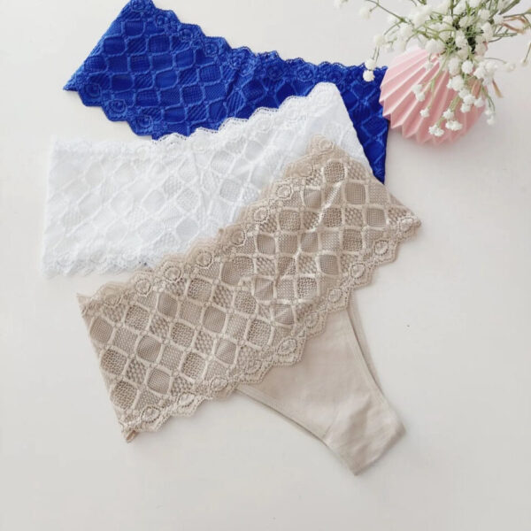 Cueca renda cima M até XL 3 pcs