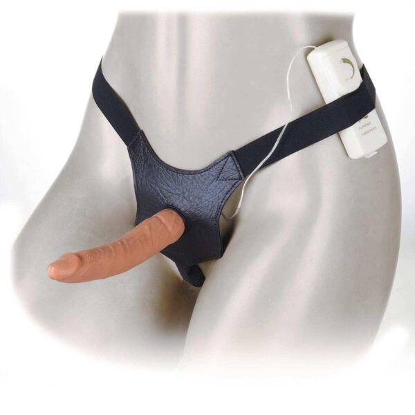 Cinta penis real com vibro 16 cm