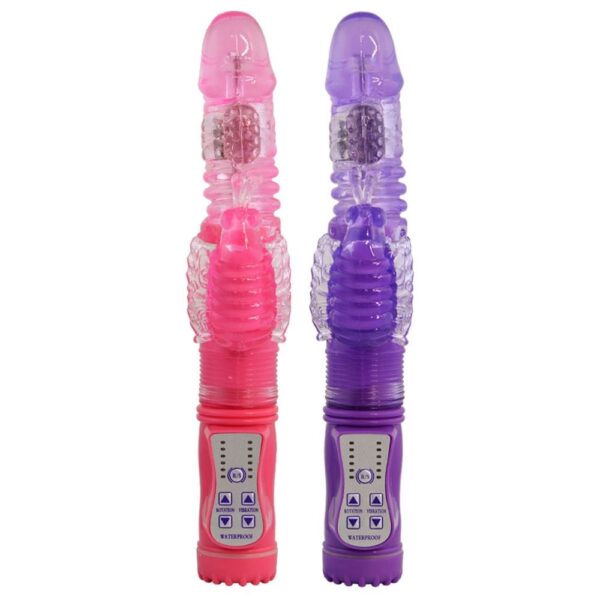 Vibrador duplo com estimulador de clítoris