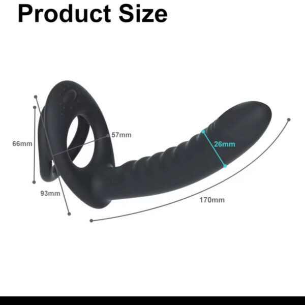 Vibrador com anel para dupla penetração
